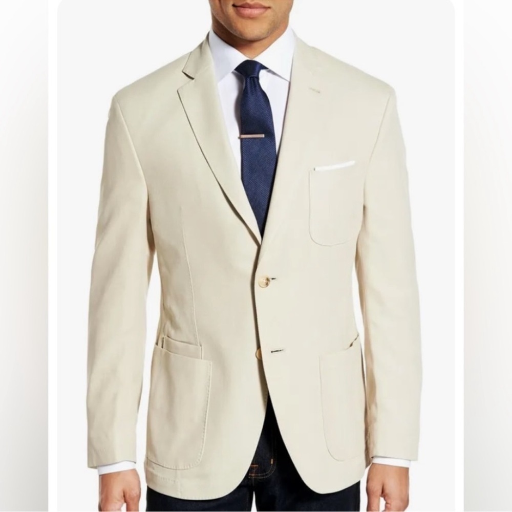 JKT New York Tan Cotton Blazer Jacket Sports Coat Size 40R